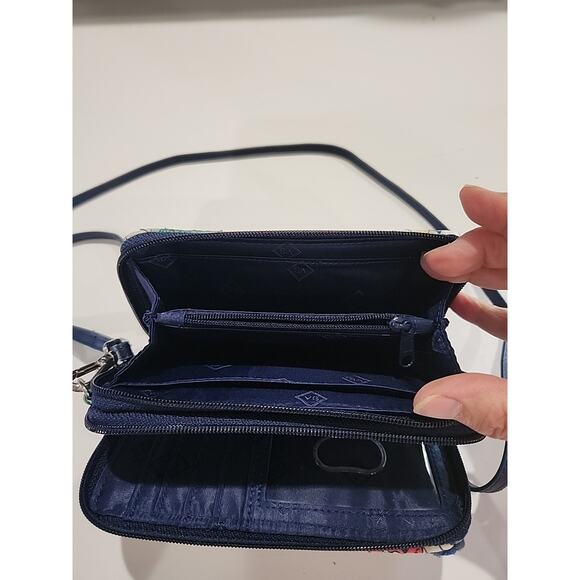 Vera Bradley Crossbody Wristlet Cuban Stamps Small All in One Multicolored - Picture 7 of 11